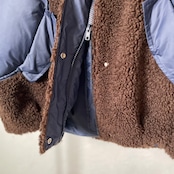 【受注予約:9月下旬入荷予定】teddy mix Puffer Vest/brown×navy