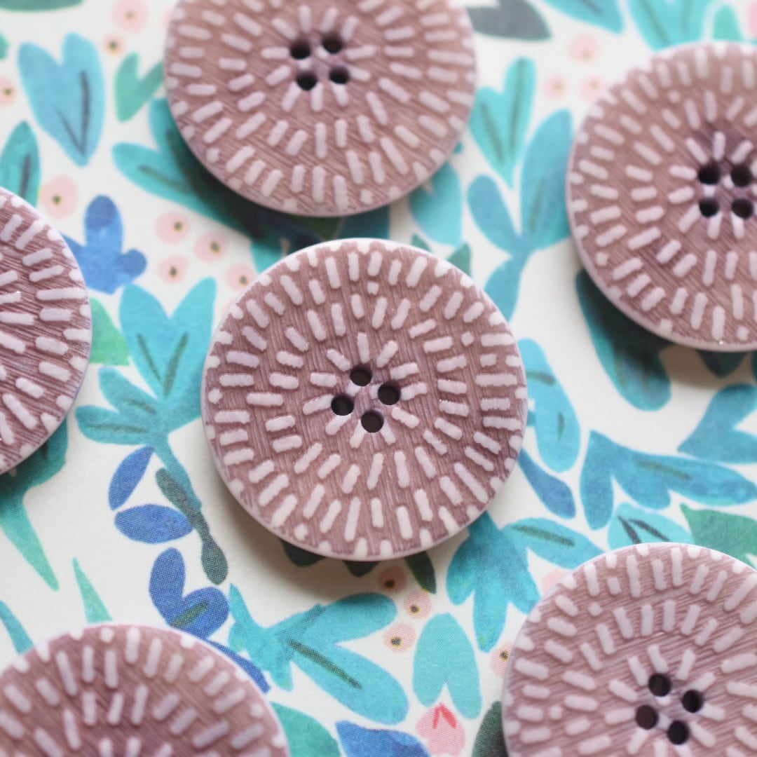 フランス スパークフラワー×スモークパープル 4穴 25.5㎜