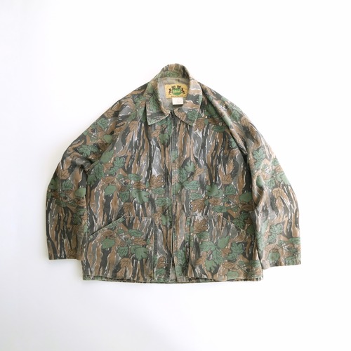 【Ideal】80's Camo Zip-up Jacket L