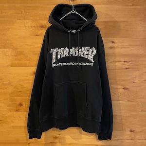 【THRASHER】ロゴ プリント スウェット パーカー ペイズリー スラッシャー M US古着