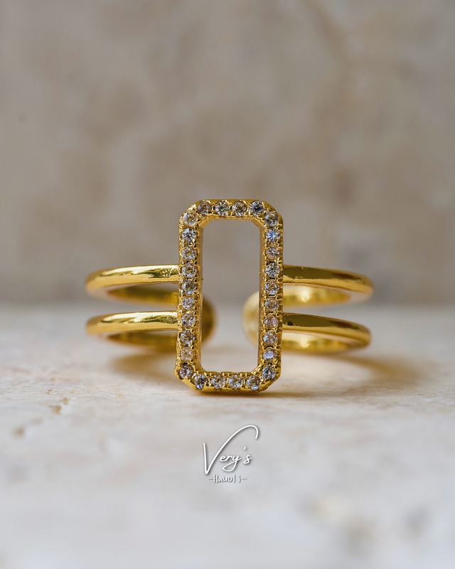 Zirconia Rectangle Ring【Very's Jewelry】