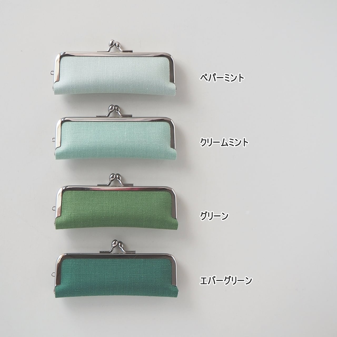 くすみカラー27色から選べる□カラーリネンのがま口印鑑ケース 【L