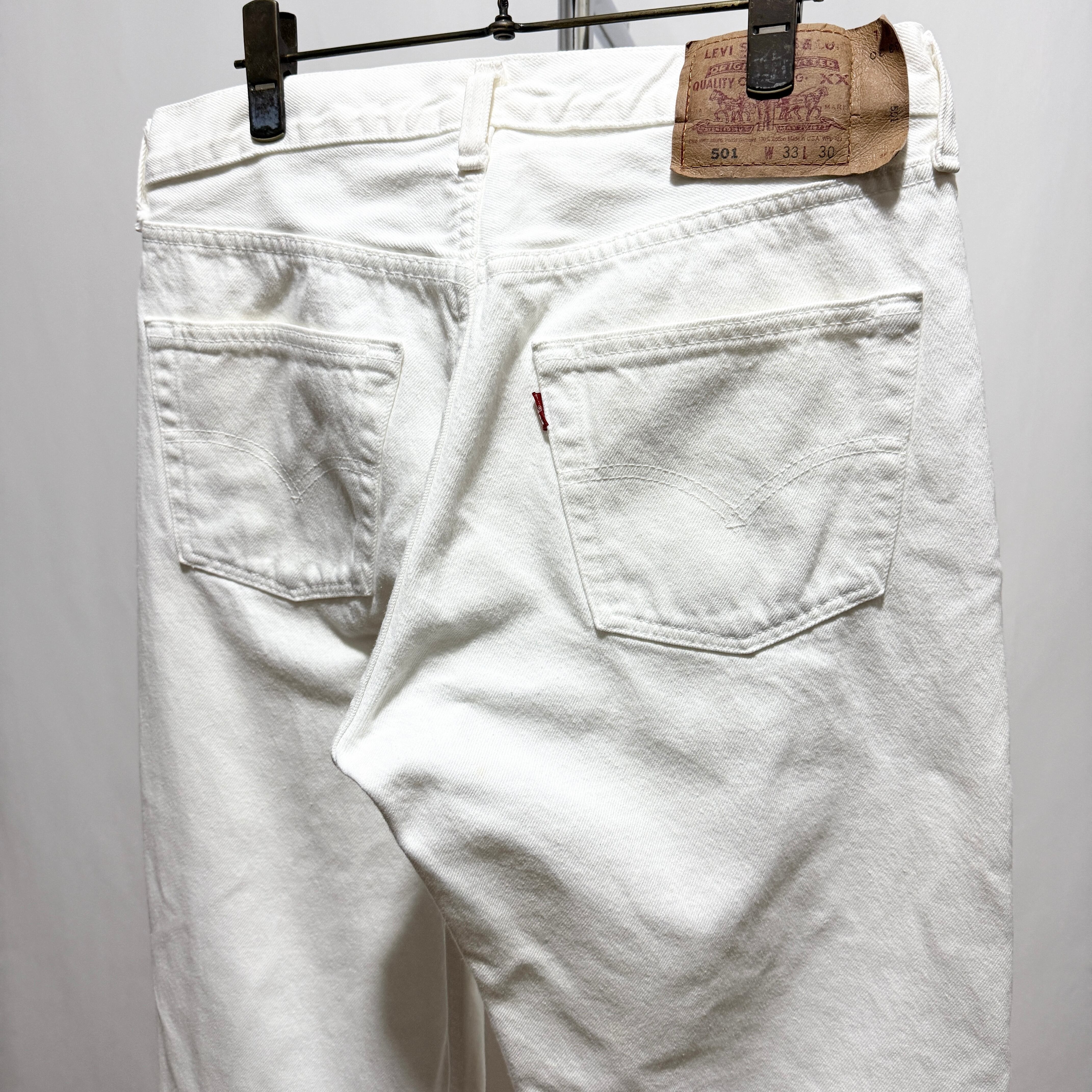 Levi's 501 White Denim Made in USA 98s W33 L30 | IDLS Online