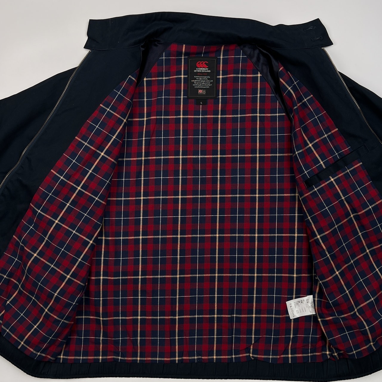 Canterbury of New Zealand カンタベリー 裏チェック スイングトップ ドリズラー ジャケット サイズ  L /ネイビー/ラグビー