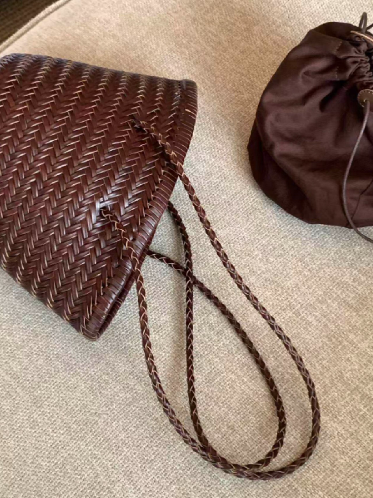 Panier Tressé Woven Leather Tote F0725