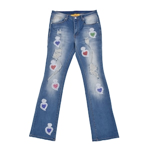 【WHEN SMOKE CLEARS】DISTRESSED NAILHEAD JEANS(MULTI)
