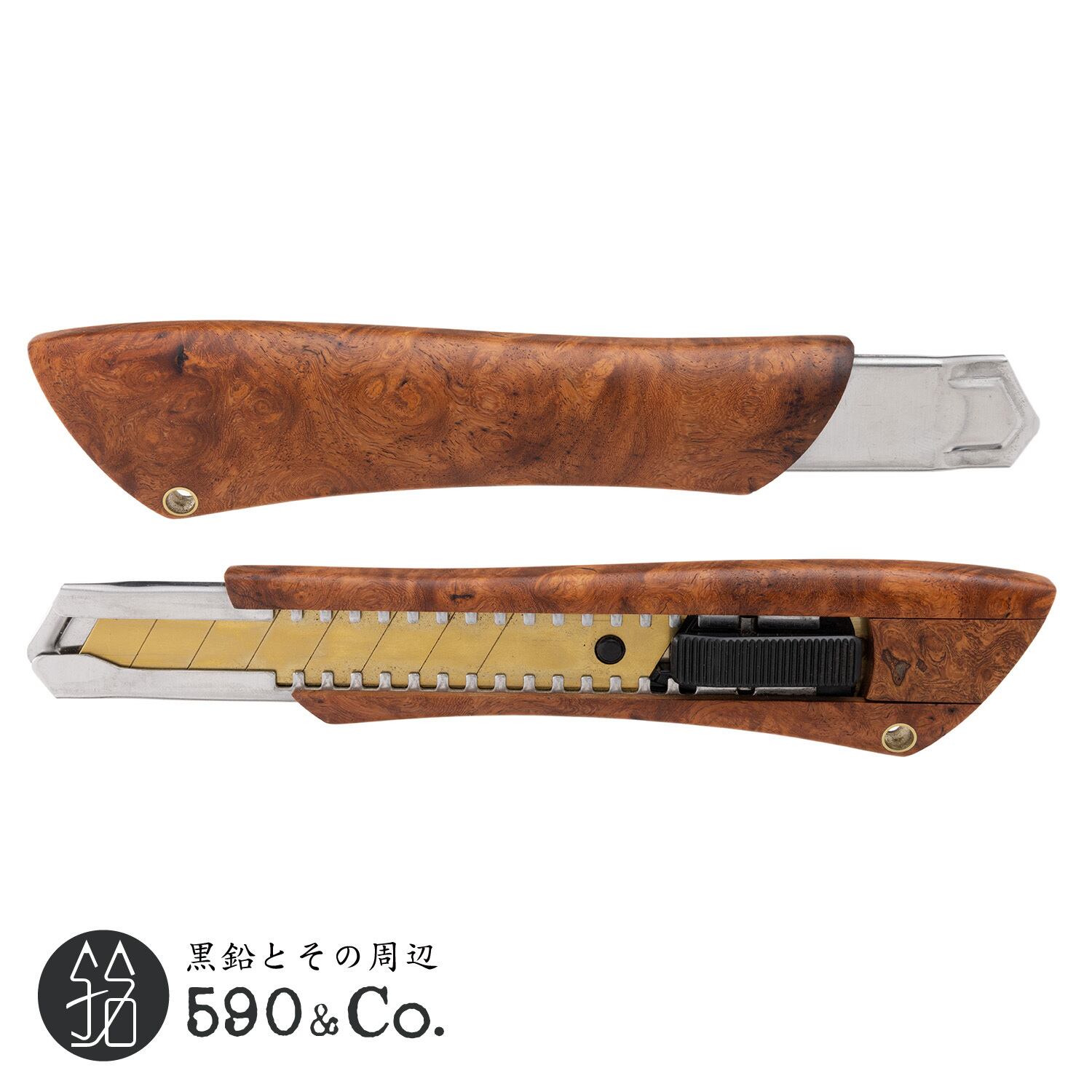 Flamberg フランベルク 木製カッターナイフl型 花梨瘤杢 C 590 Co