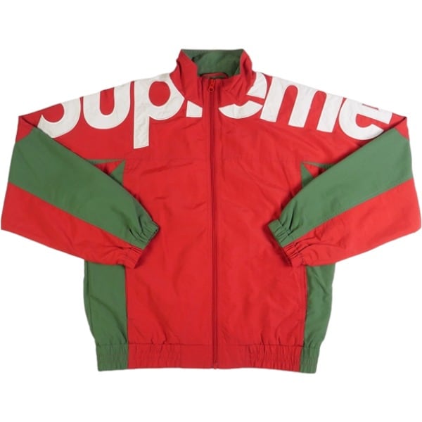 supreme shoulder logo track jacket 赤 - ナイロンジャケット