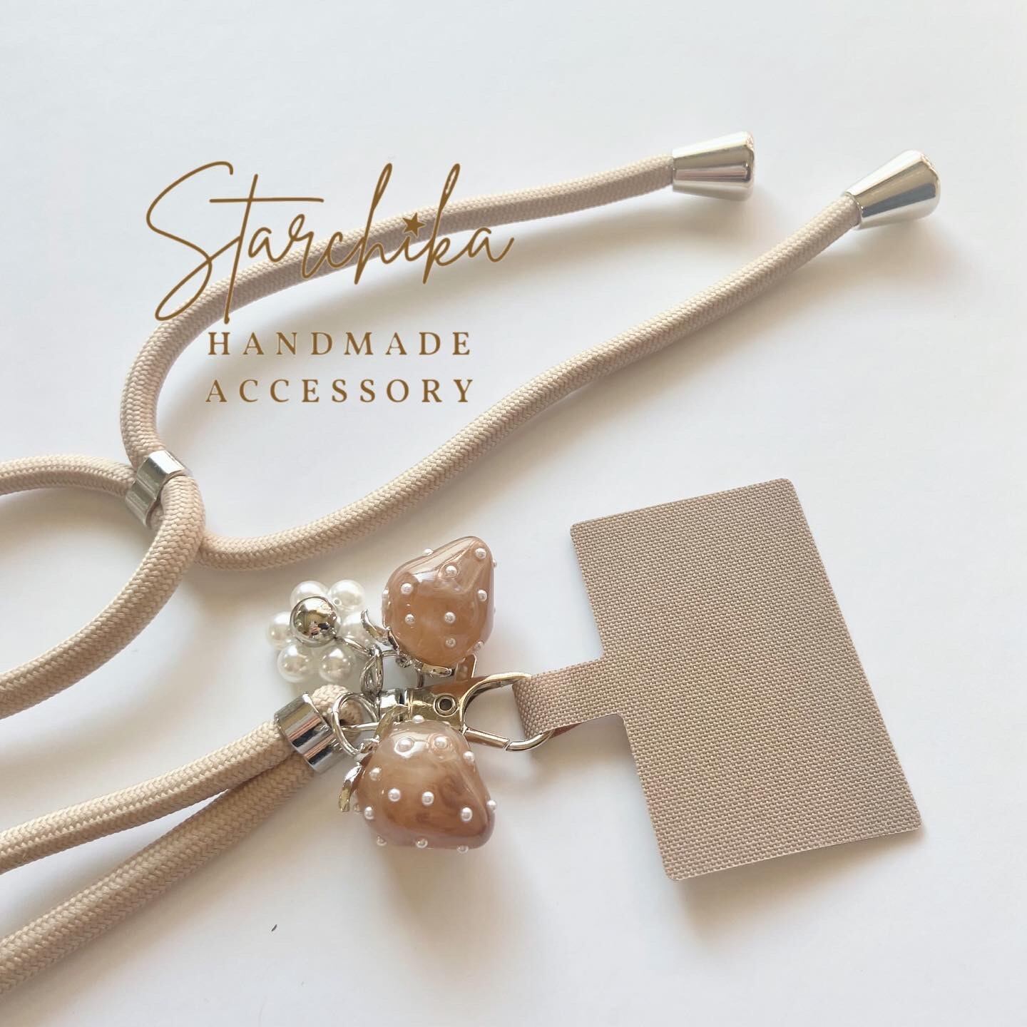 【ブラウン 1カン】イチゴスマホショルダー