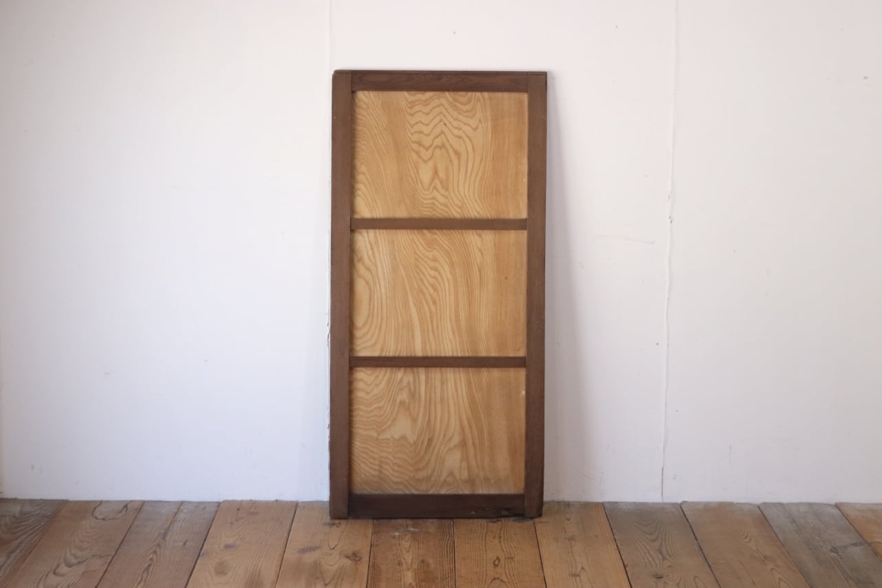 レトロ 建具 扉 引き戸 ドア ペイント 緑 グリーン 花柄 木製