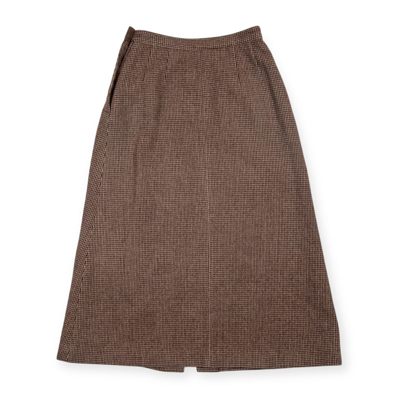 Mademoiselle NON NON マドモアゼルノンノン ツイードウール フレア 台形 ロング スカート サイズ L /ブラウン系/レディース/パパス