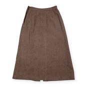 Mademoiselle NON NON マドモアゼルノンノン ツイードウール フレア 台形 ロング スカート サイズ L /ブラウン系/レディース/パパス