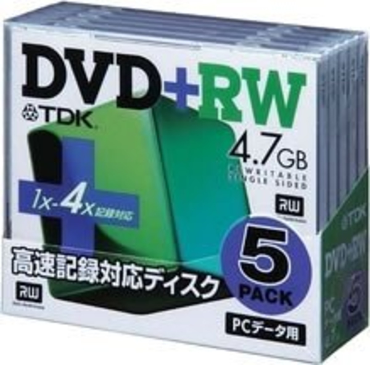 TDK DVD+RWデータ用 4倍速対応 10mm厚ケース入り5枚パック [DVD+RW47X5G] | impsmile
