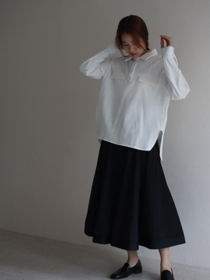 pique pullover (white）