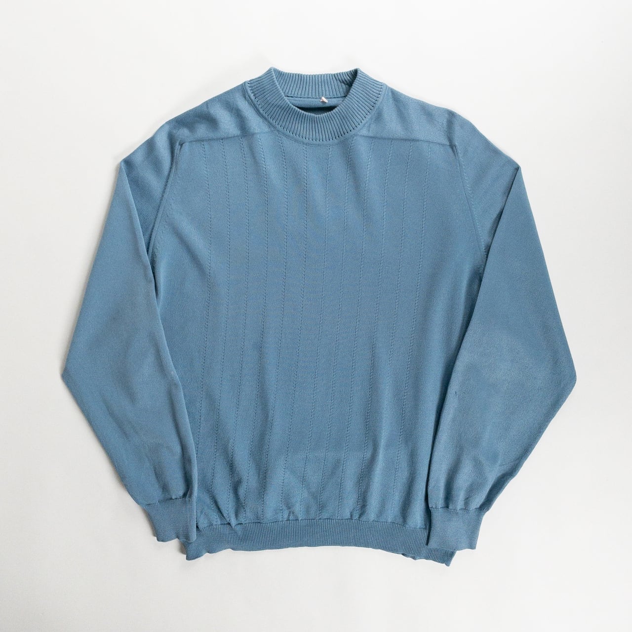 1970s Blue Mock Neck Sweater