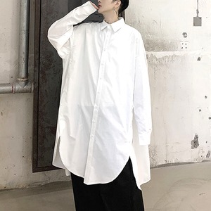 サイドスリットホワイトロングオーバーシャツ（ruf_03096）