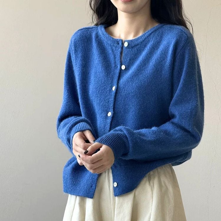 ボタンフロント ニットカーディガン 7col N00203