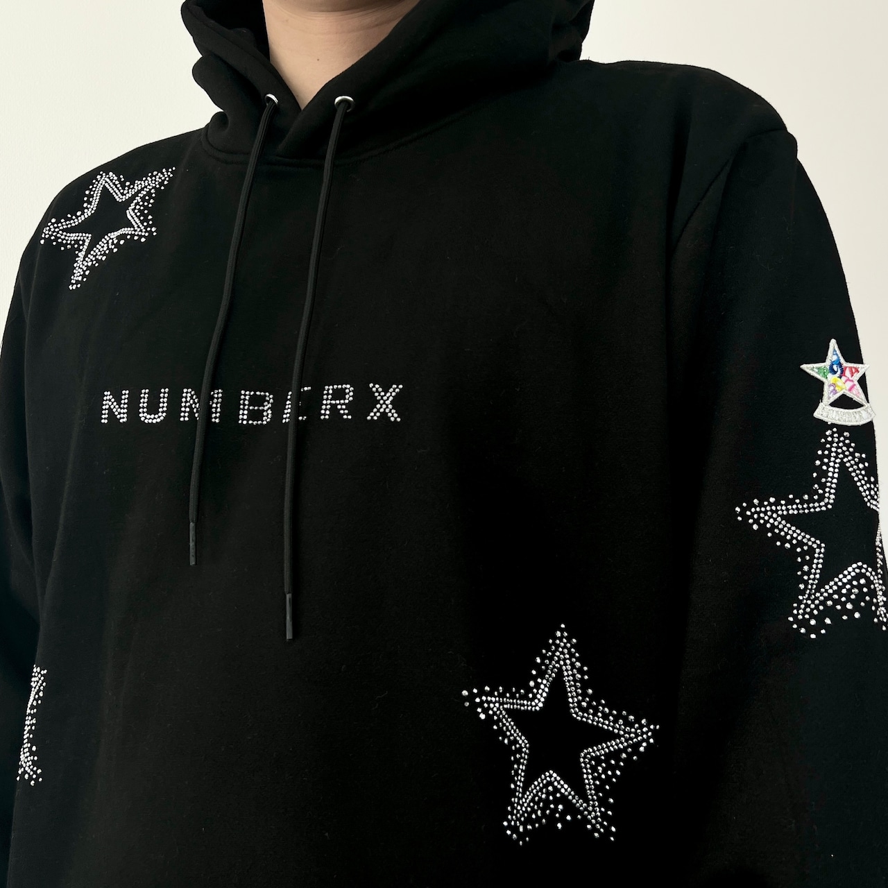NUMBERX スターラインストーン スウェットパーカー "BLACK"【数量限定】