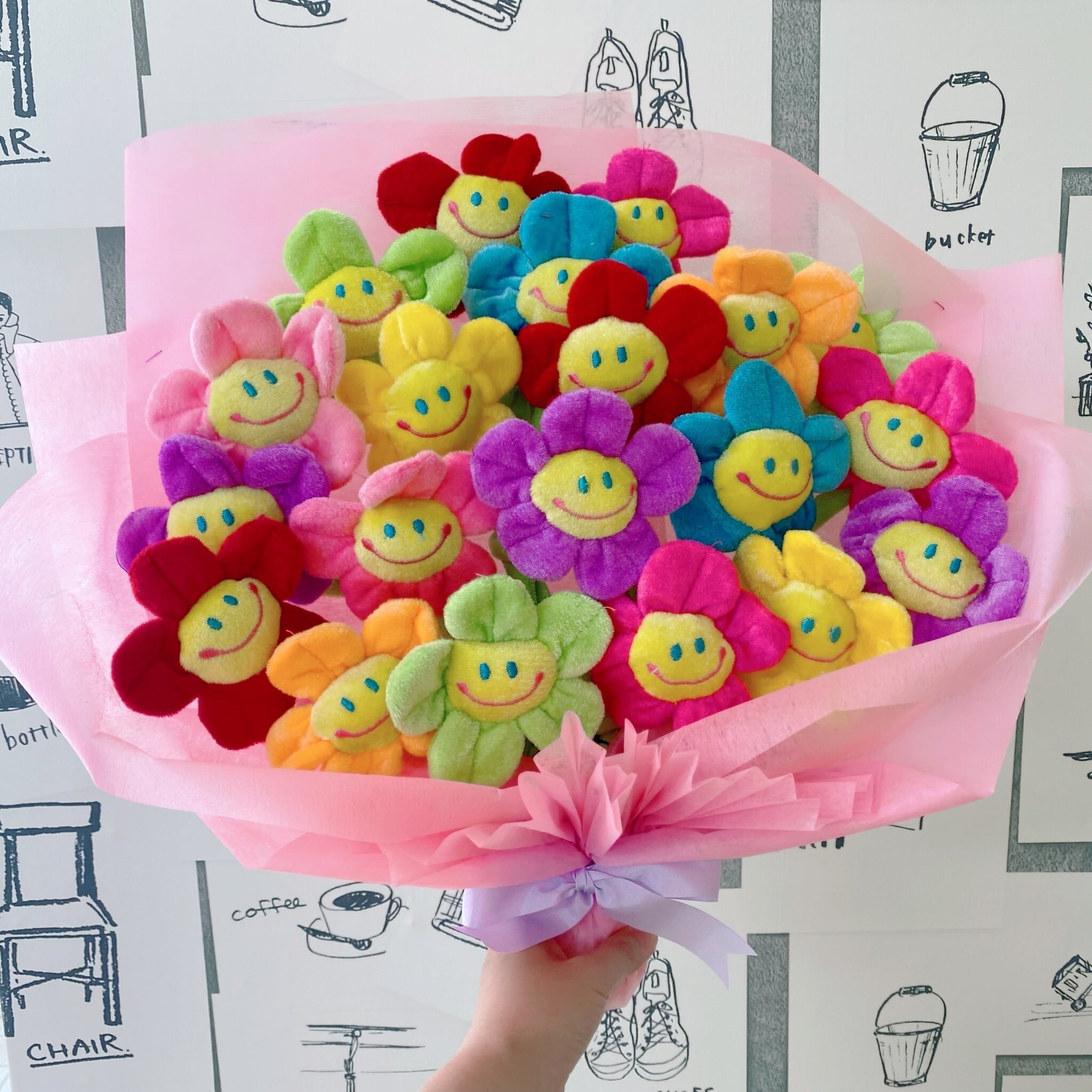 本ブーケ 人形花束 スマイルフラワー ぬいぐるみ花束 ぬいぐるみブーケ ぬいぐるみ 花束専門店
