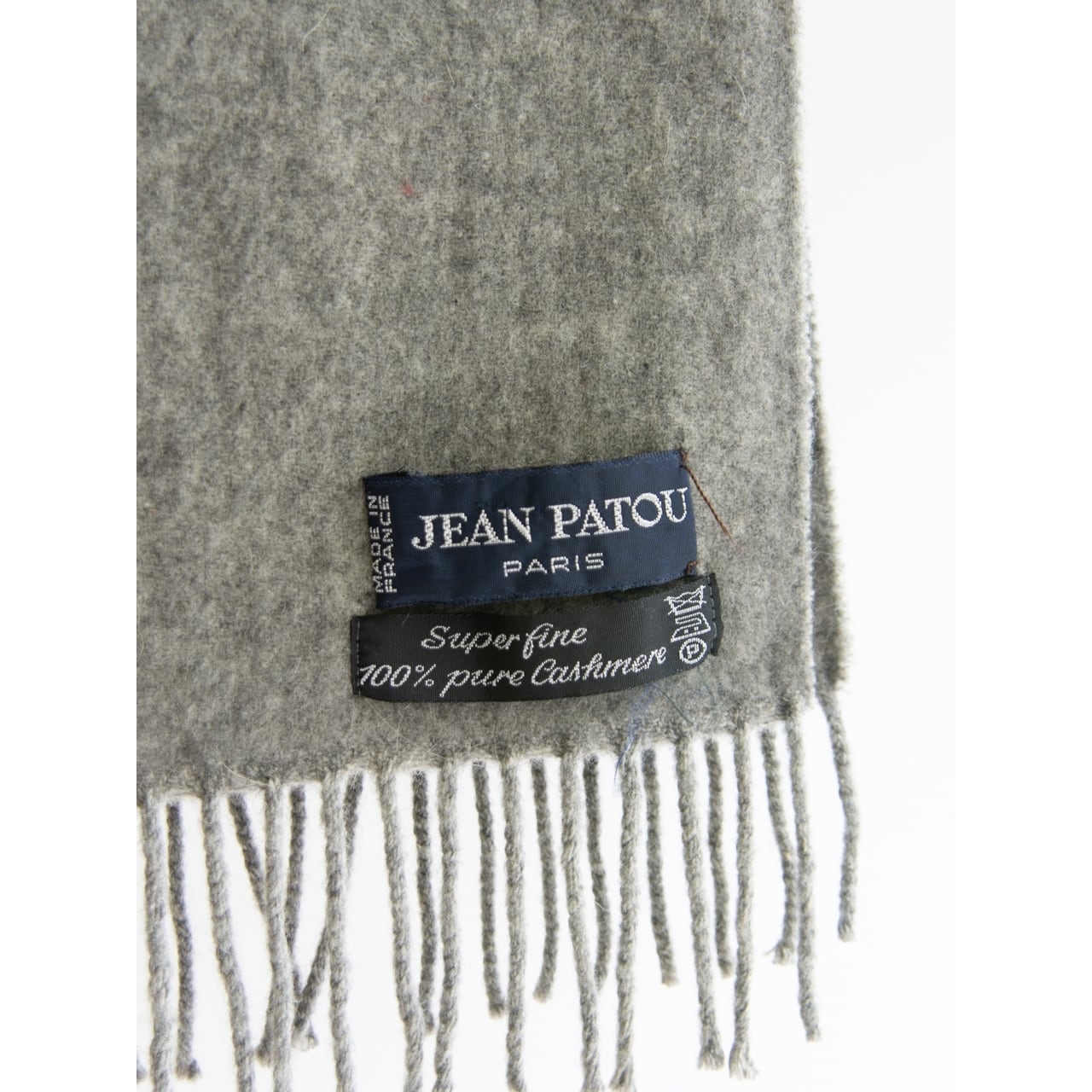 【JEAN PATOU】Made in France 100% Cashmere Fringe Scarf（ジャンパトゥ フランス製カシミヤフリンジマフラー）