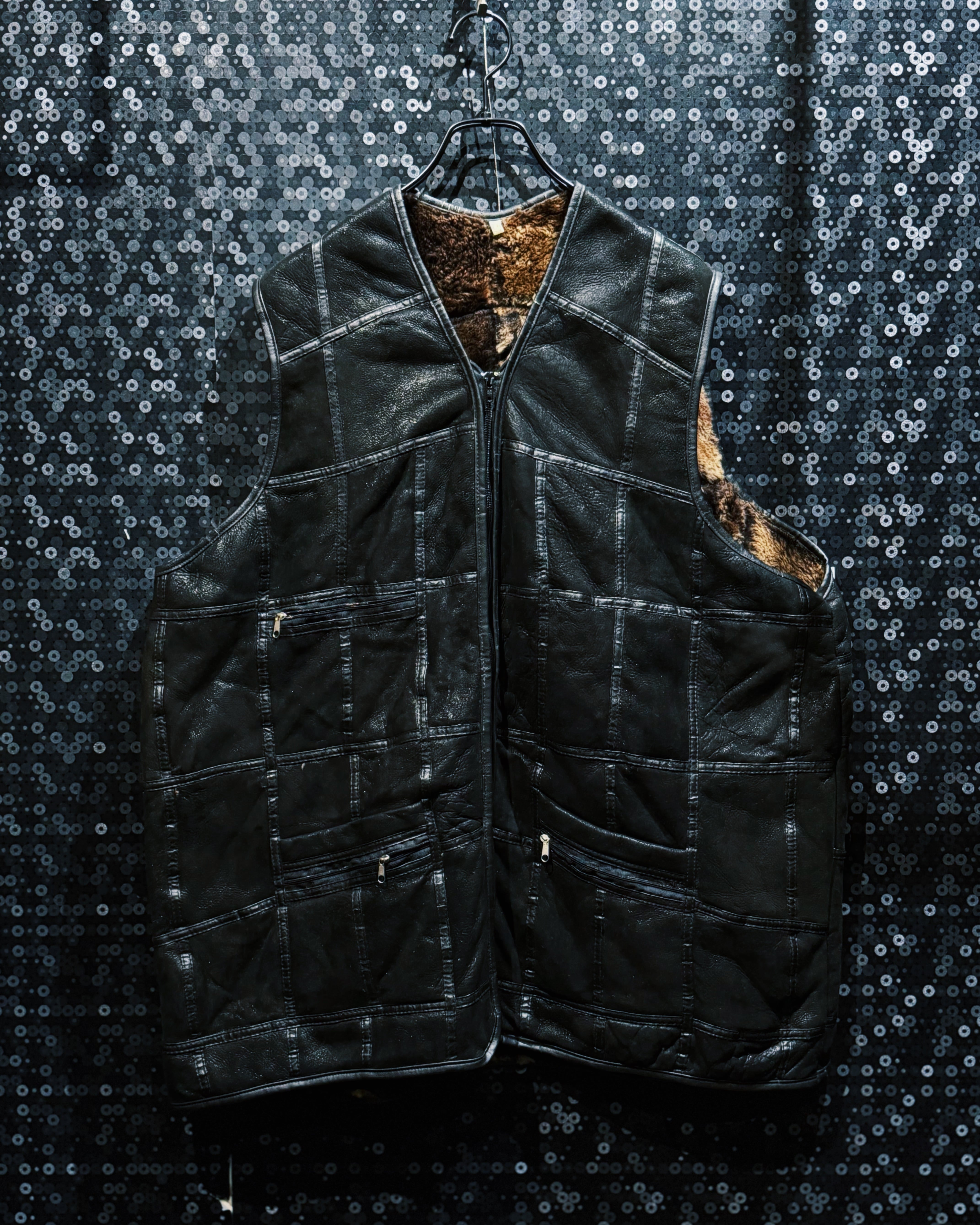 【ÆIEM】 “vintage” patchwork leather vest