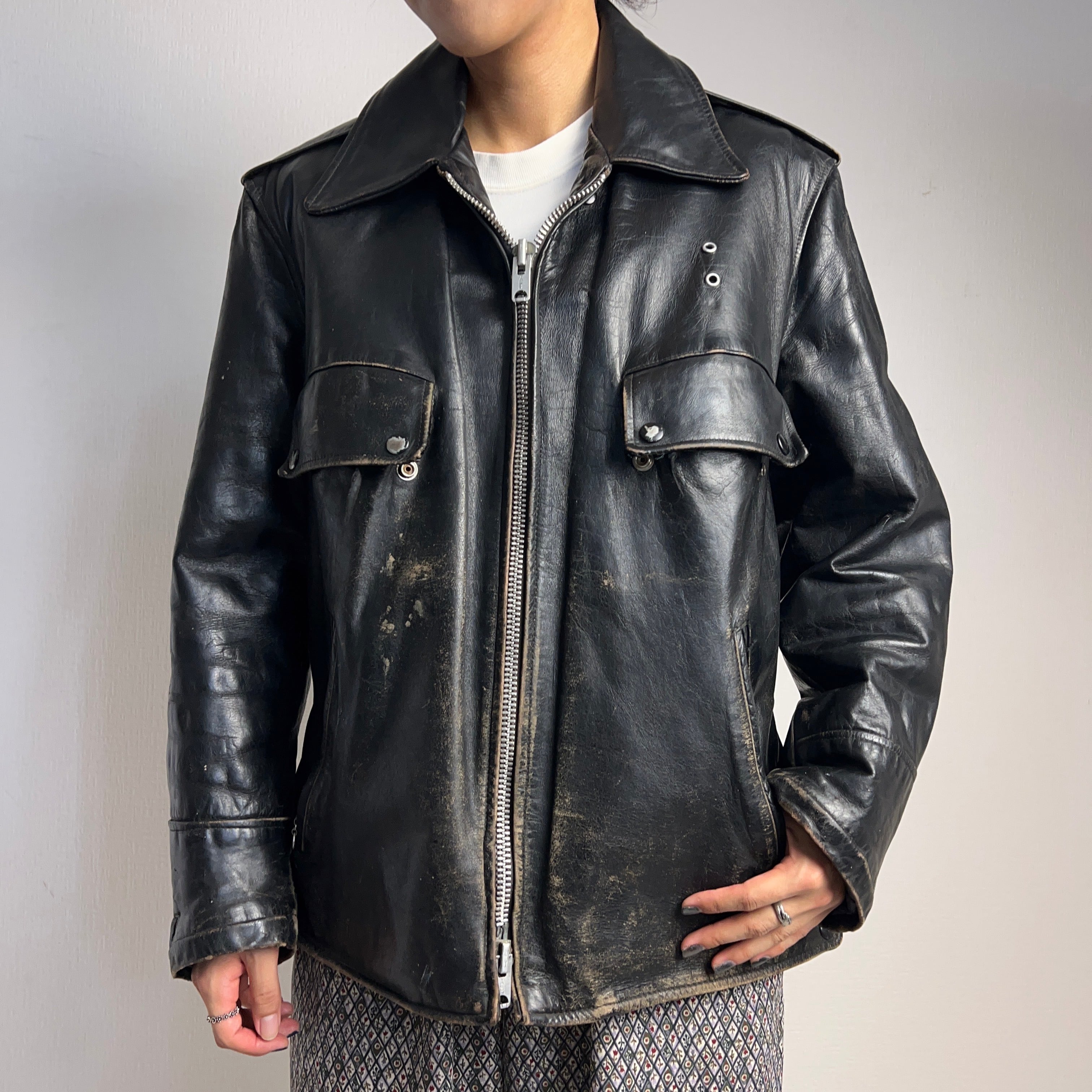 70's POLICEMEN LEATHER JACKET 70年代 ポリスマン レザー 70's POLICEMEN LEATHER JACKET 70年代 ポリスマン レザー
