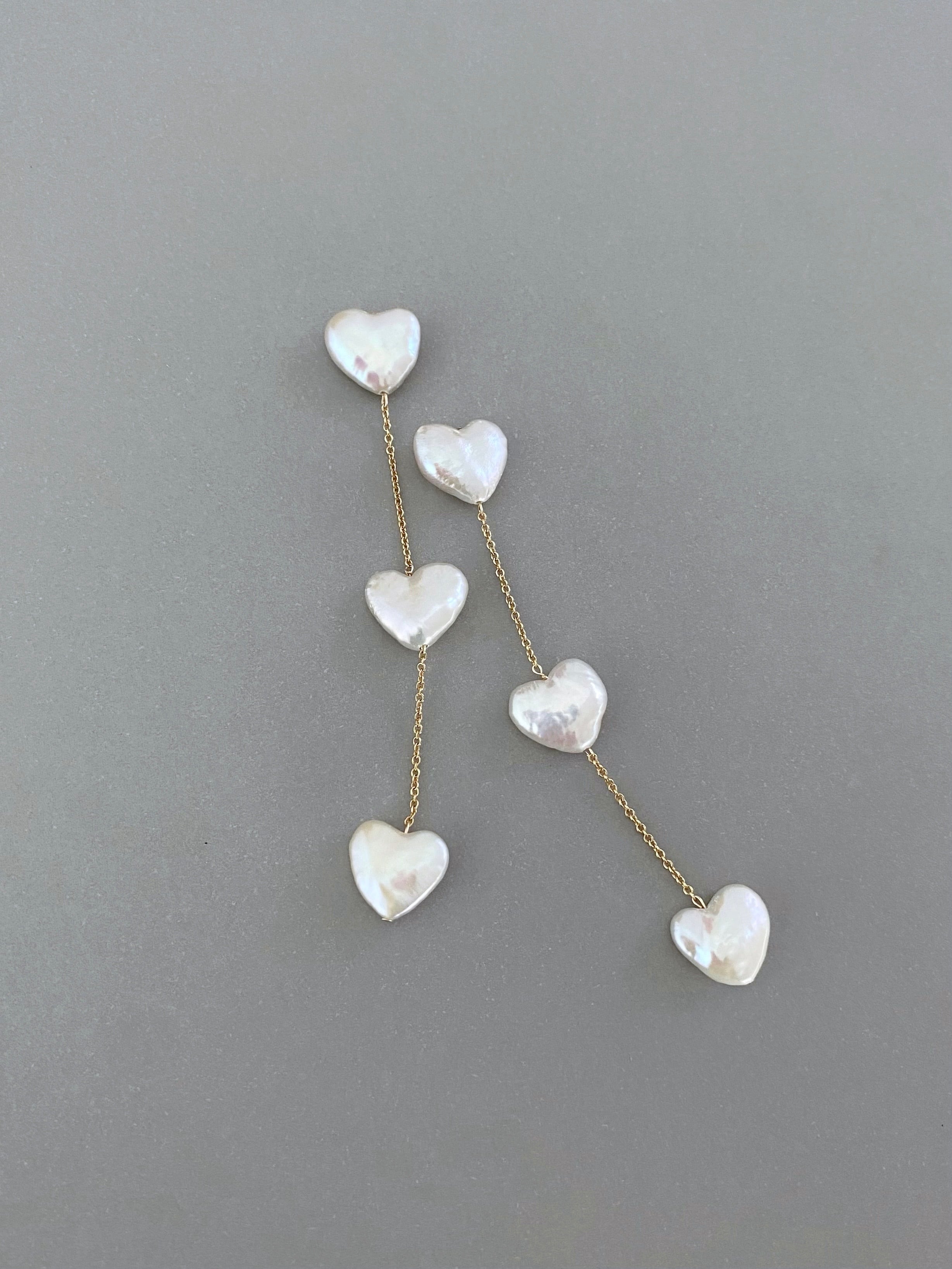 heart pearl earrings