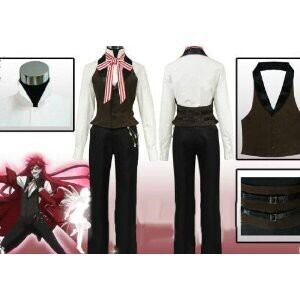 K2098b 黒執事☆ グレル・サトクリフ 赤ver コスプレ衣装+