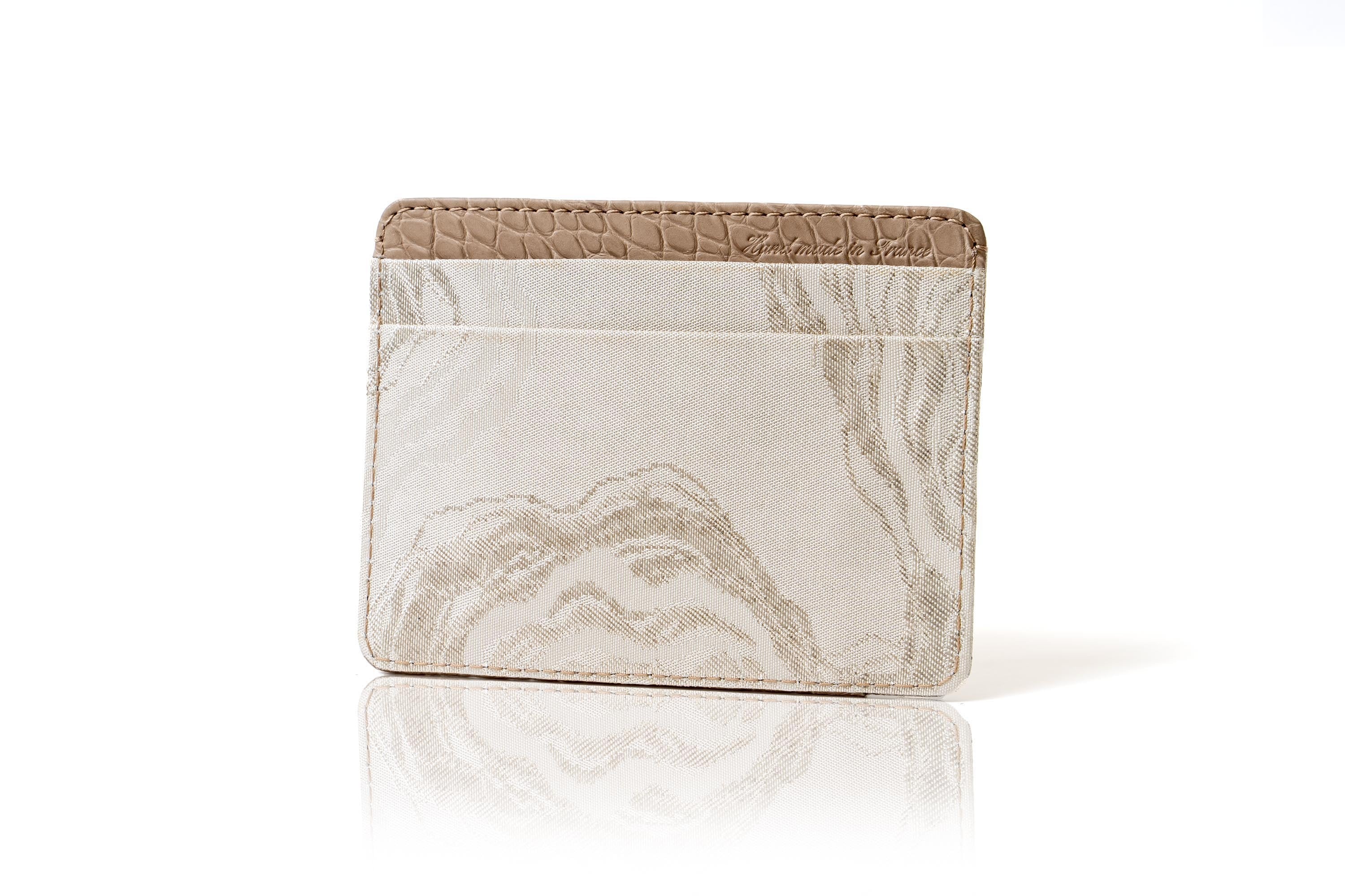 JRxSJ『艶やか』カードケースM/古代錦/墨流し/白xサーブルベージュ/JPCG23-KODalli-M50-25