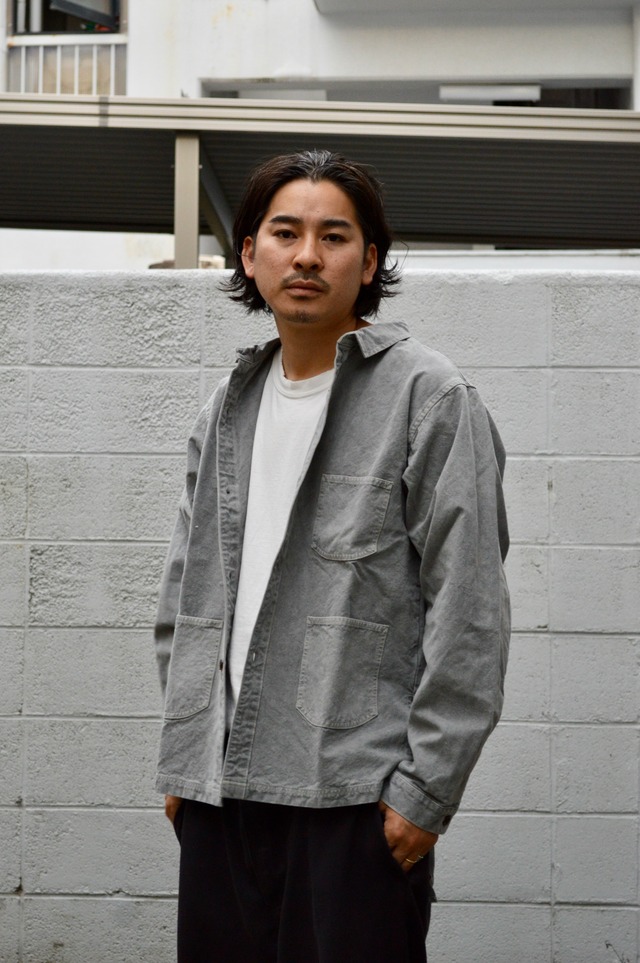 SEUVAS 8oz Heavy Canvas Wing Collar Shirts Jacket "Dyed SUMI" Made in Japan Kurashiki ソウバス 倉敷頒布 帆布シャツジャケット 炭染め