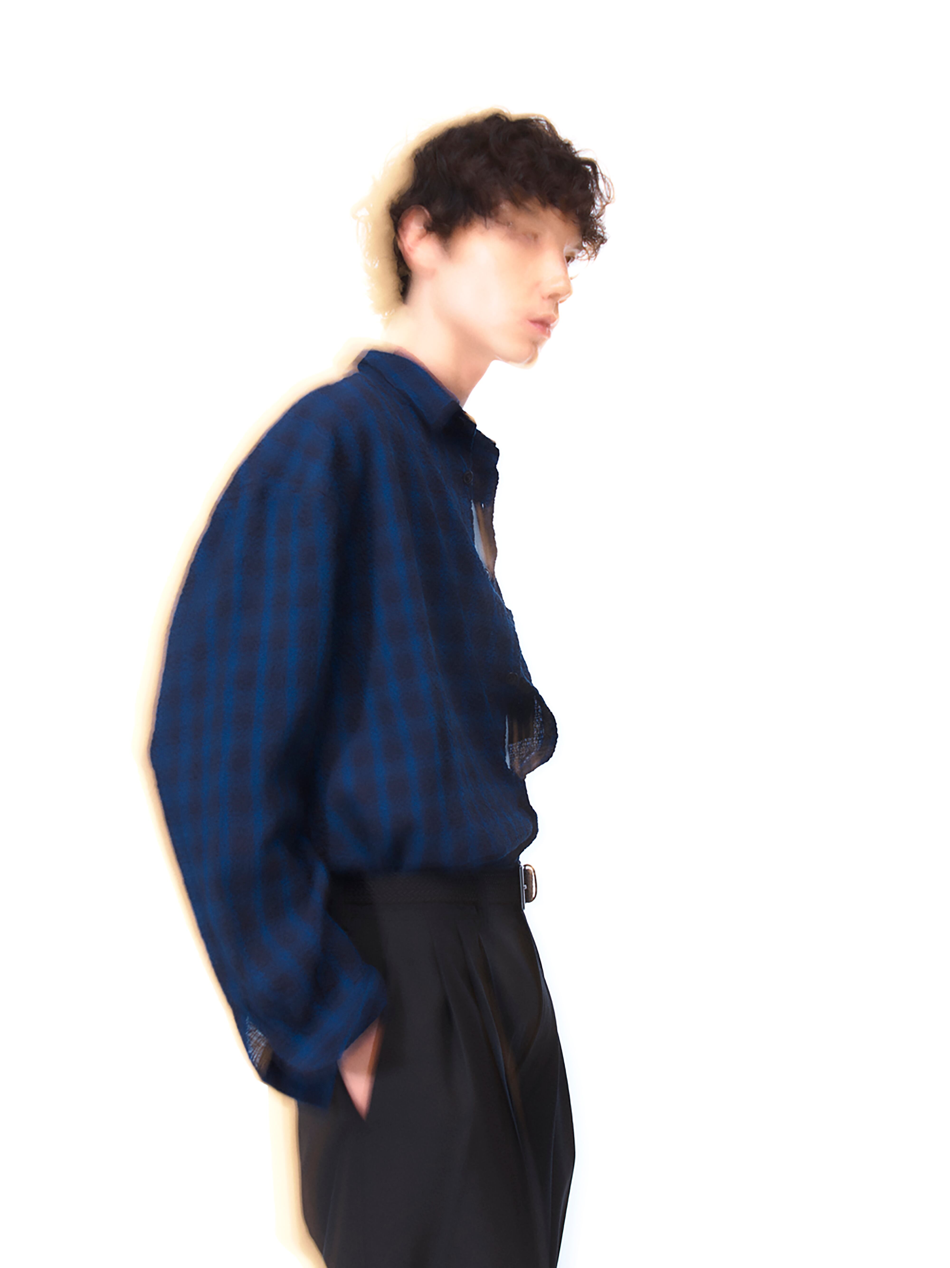 kontor -Overdye seersucker check shirt- / KON-SH05261 / コントール オーバーダイ シアサッカーチェックシャツ