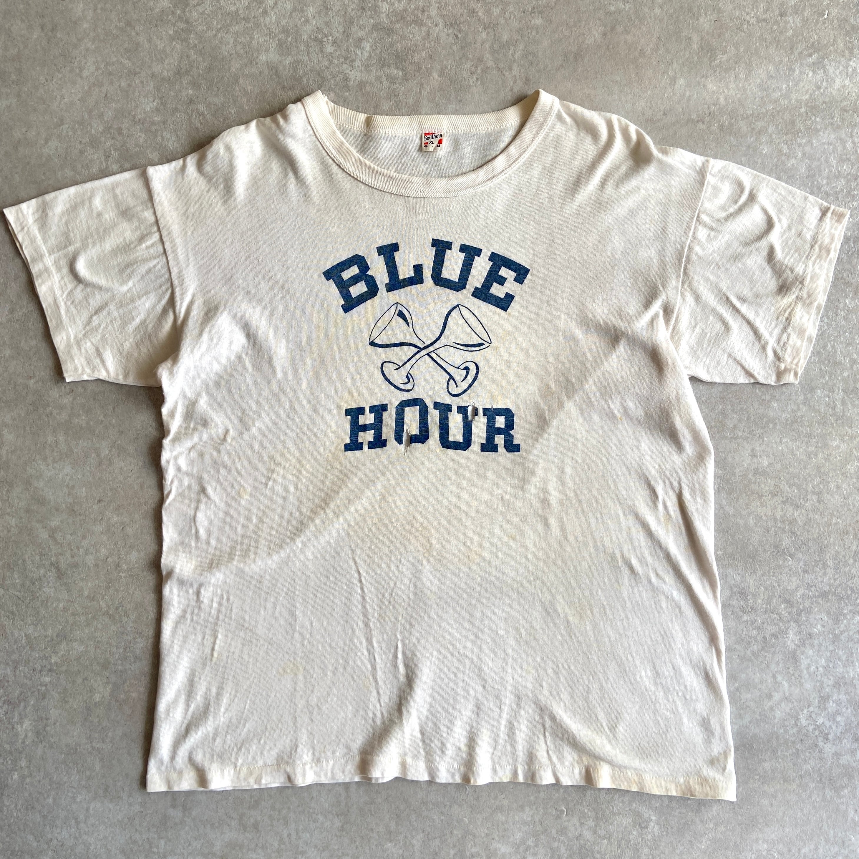 1960s RUSSELL Southern 染み込みPrint Tee XL H420