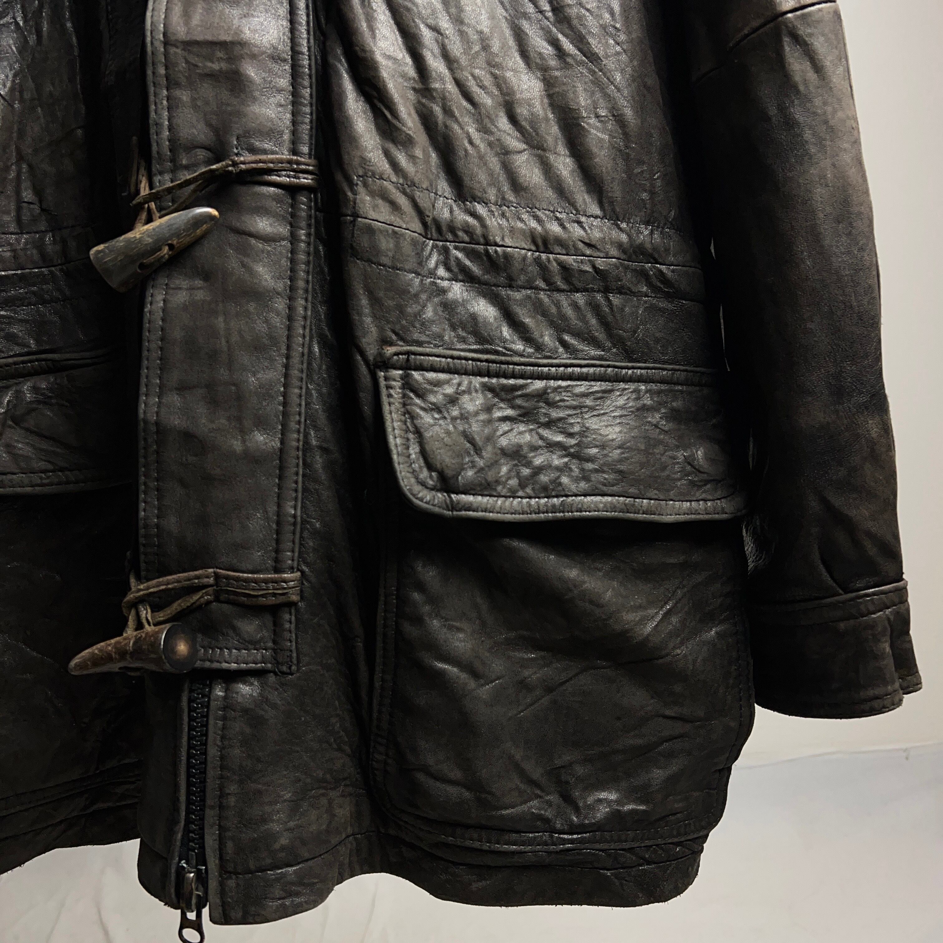 Leather Duffle Coat SIZE L 本革 ダッフルコート レザー Leather Duffle Coat SIZE L 本革 ダッフルコート レザー