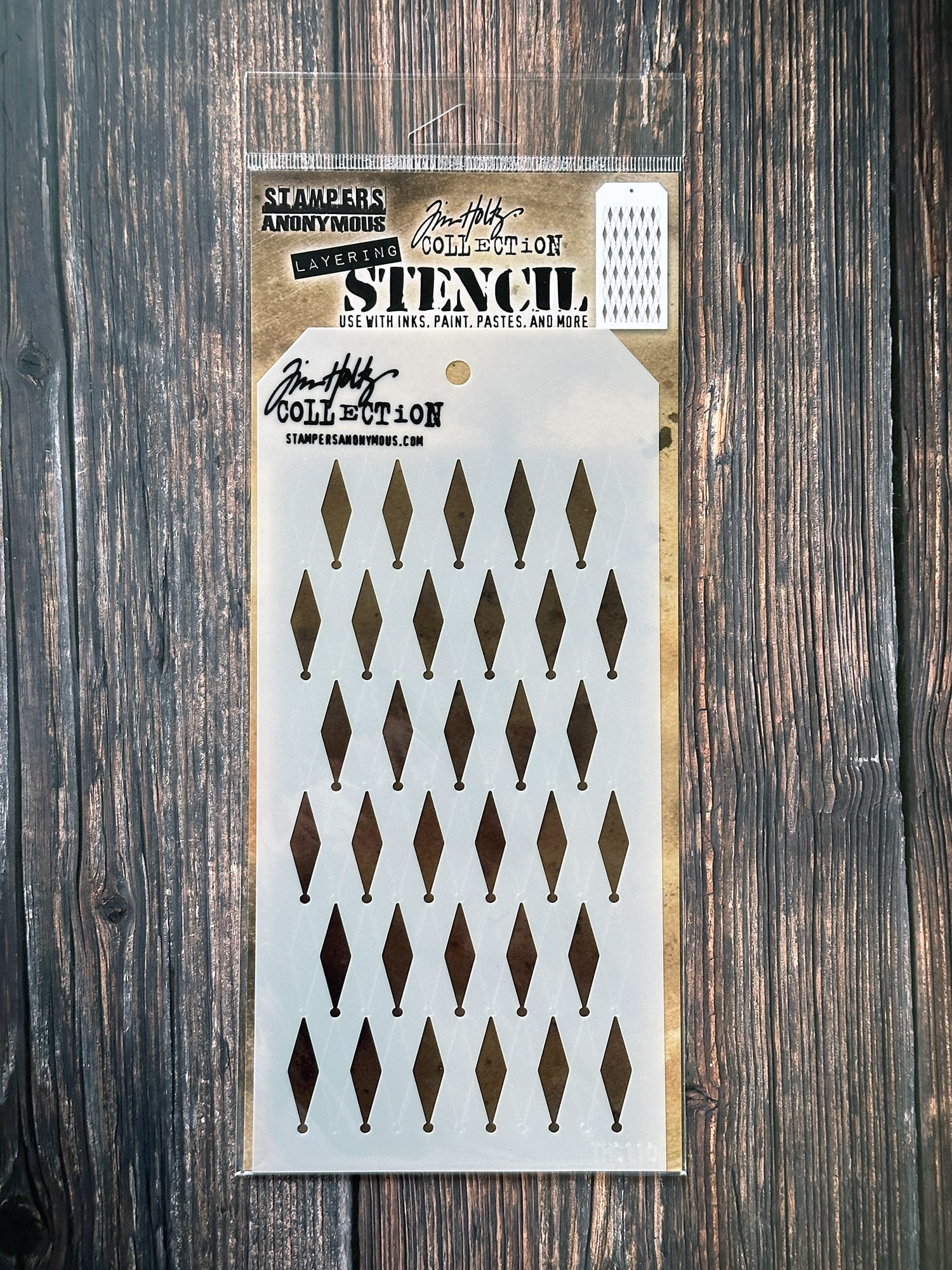 Tim Holtz タグ型ステンシルシート Stampers Anonymous Shifter