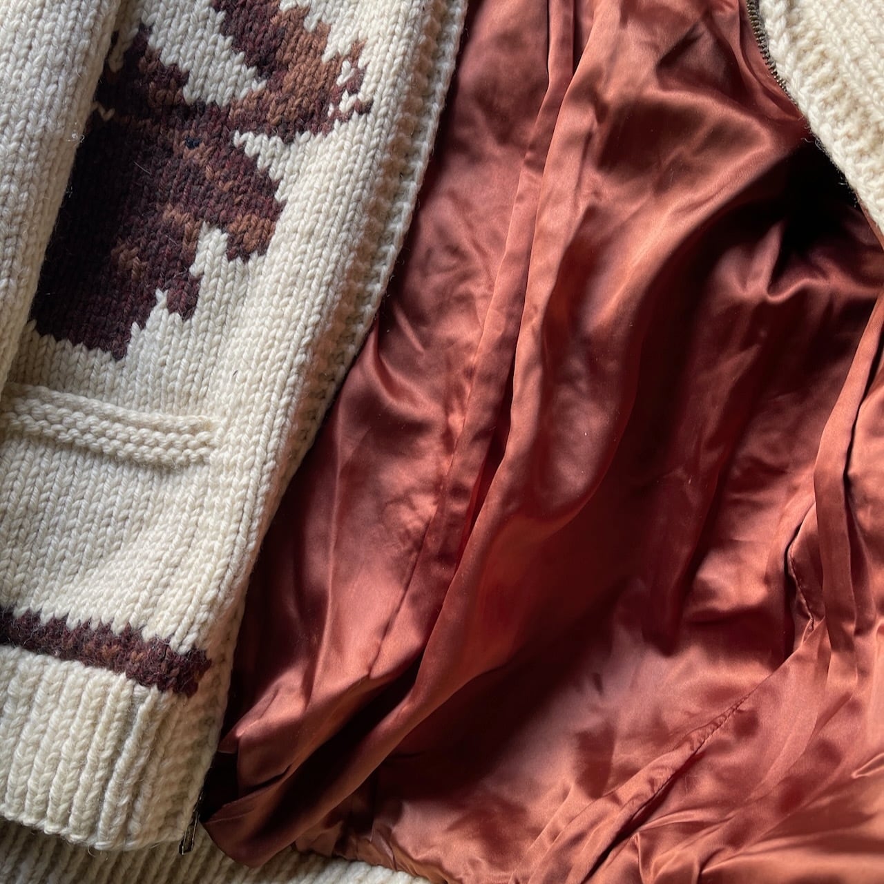 Vintage 60`s Alaska Cowichan Sweater Sue`s Custom Knit Anchorage