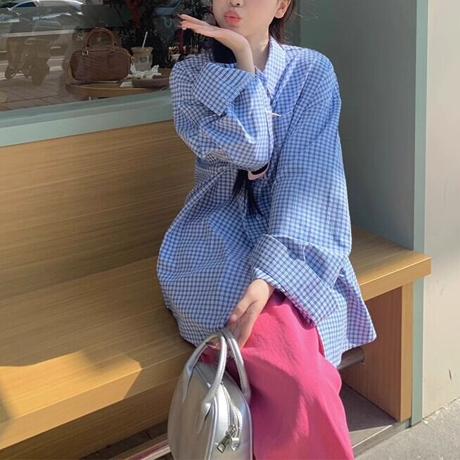 長袖シャツ レディース ギンガムチェック 総柄 羽織 開襟 日焼け対策