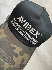 AVIREX / アヴィレックス NUMBERING MESH CAP メッシュキャップ ブラック×カモ ビックサイズ