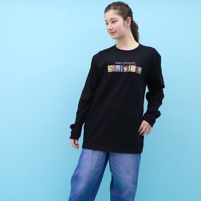 ロングスリーブTシャツ-名画MIXライン-（BLACK）