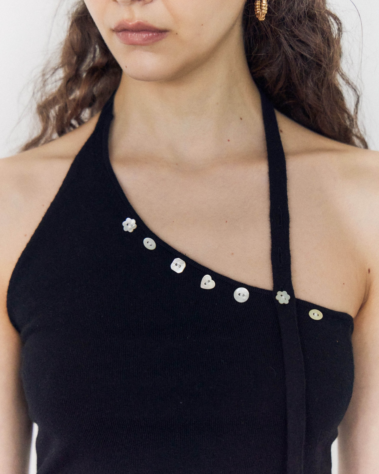 【残りわずか】button knit cami (black)