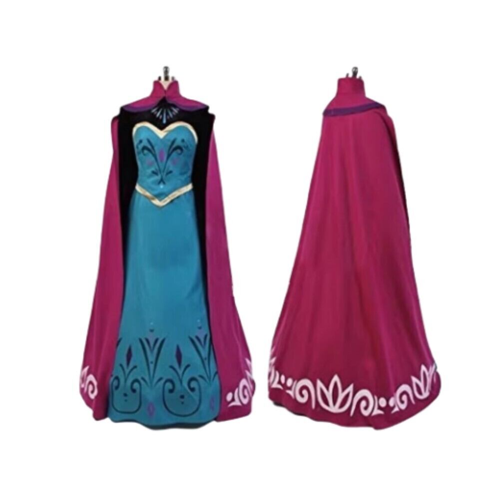K2982 ディズニー アナと雪の女王 Frozen エルサ 戴冠式 ドレス +マント 風 cosplay コスチューム ハロウィン イベント