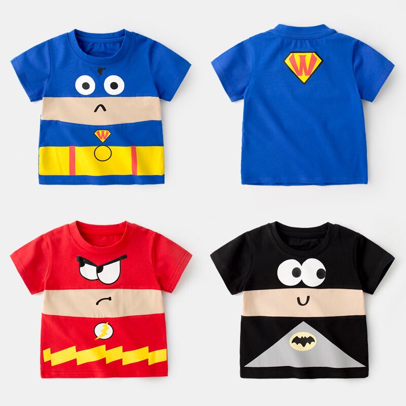 赤ちゃんの半袖トップス、薄い赤ちゃんの半袖Tシャツ、純粋な綿の通気性のある夏服、子供用のシャツ、男の子の服、 Duduベイビー81936188745