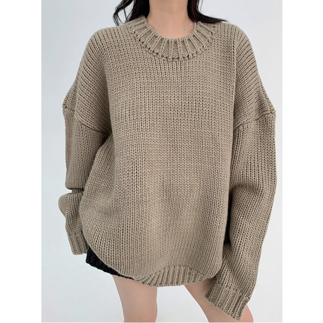 crew neck simple knit　クルーネックシンプルニット　J1570