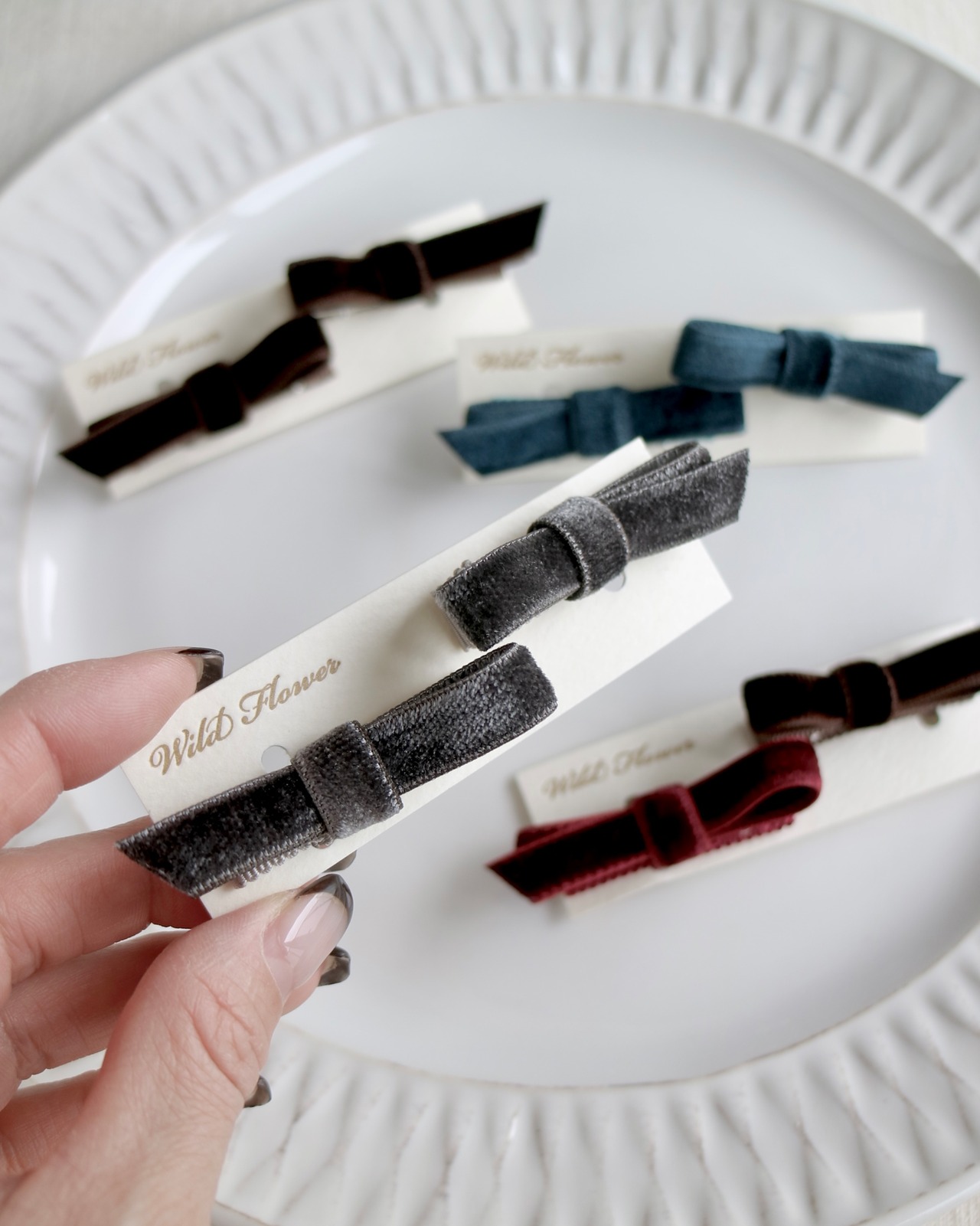 velvet hair clip