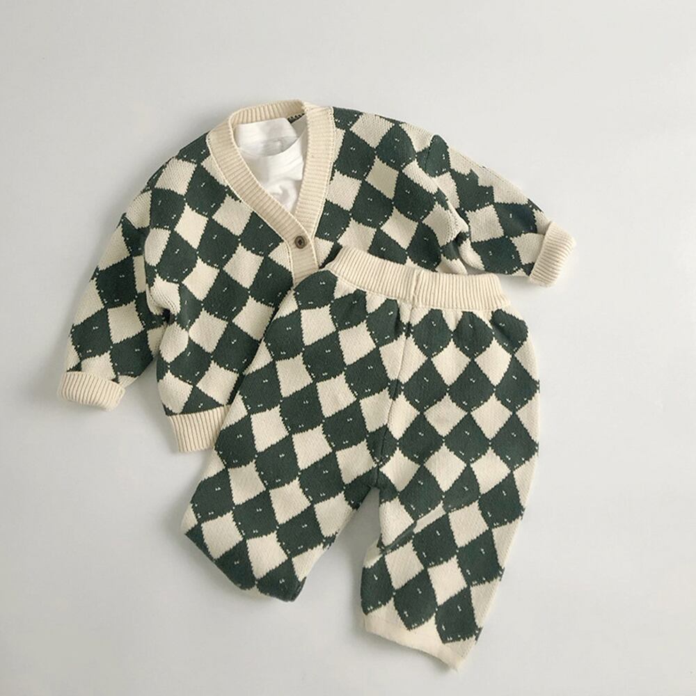 【BABY&KID】レトロ調カーディガン パンツ