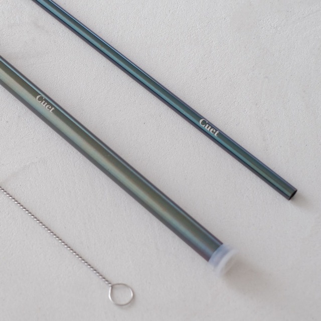 【normal set】Two Tone Normal Stainless Straw Set（Blue & Green）