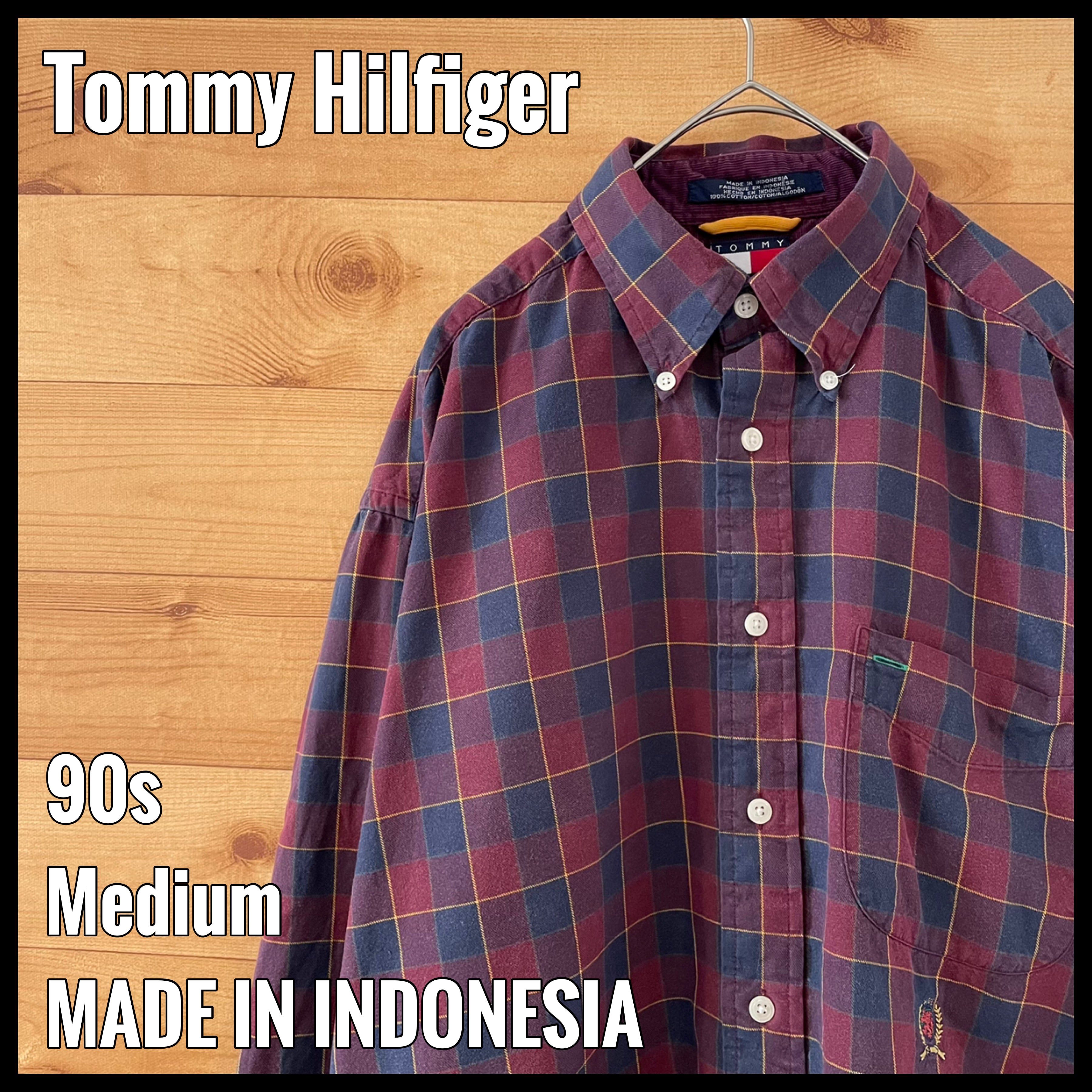 Tommy Hilfiger】90s ボタンダウン フラッグタグ 長袖シャツ チェック