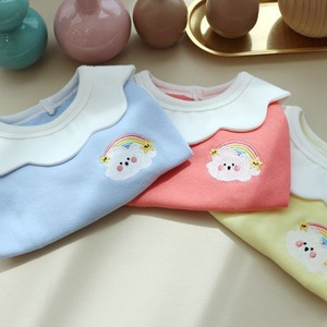 【PET】3色展開柔らかい着心地の雲刺しゅう入りタンクトップ