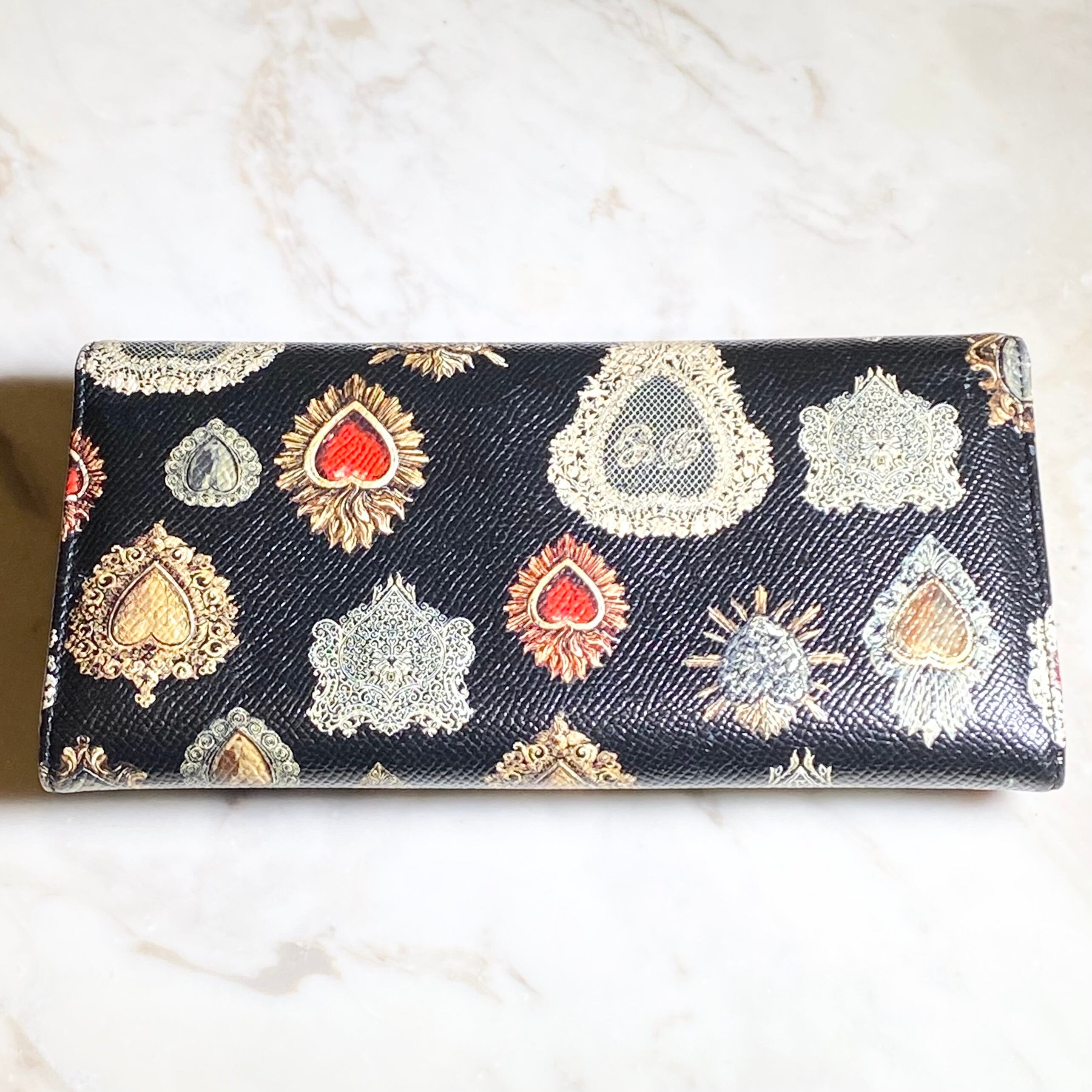 DOLCE&GABBANA heart motif print long wallet | NOIR ONLINE