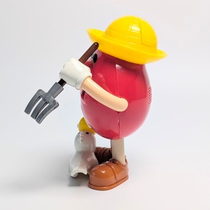 ☆ VINTAGE 90' JUNK ☆【 m&m's  ( エムアンドエムズ ) 】 m&m's レッド ファーマー キャンディ ディスペンサー / 農夫 / アヒル / チョコディスペンサー コレクション 〚アメリカン雑貨 アメトイ〛