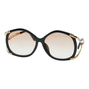 ディオール CDロゴ サングラス 265A ブラック ゴールド プラスチック ゴールド レディース Dior 【中古】